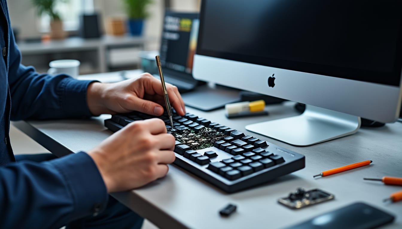 touches bloquées, saisie impossible ou clavier défectueux : découvrez quand faire appel à un réparateur et comment résoudre les problèmes les plus courants.